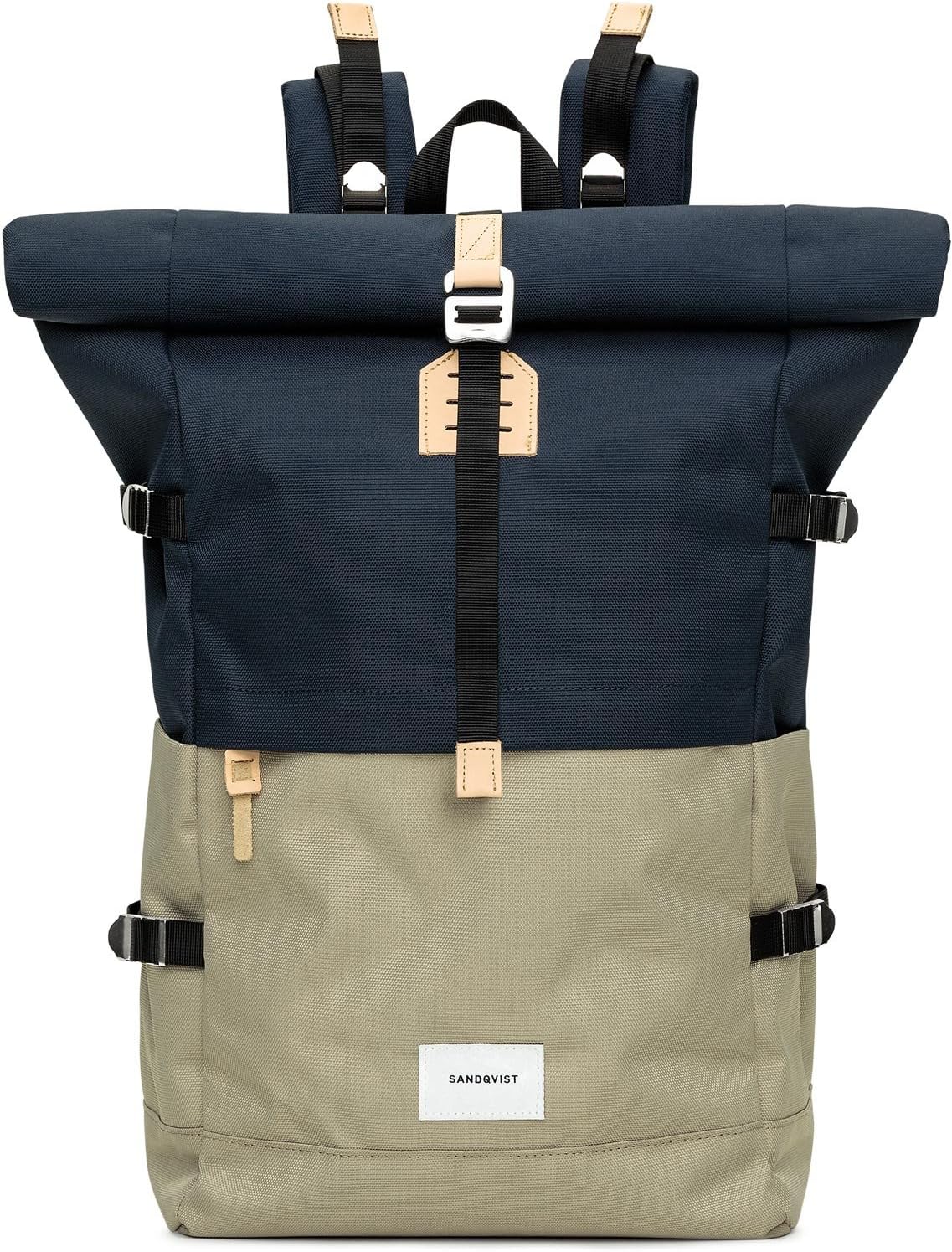 Sandqvist Bernt Rolltop Backpack | Multi Beige/Blue