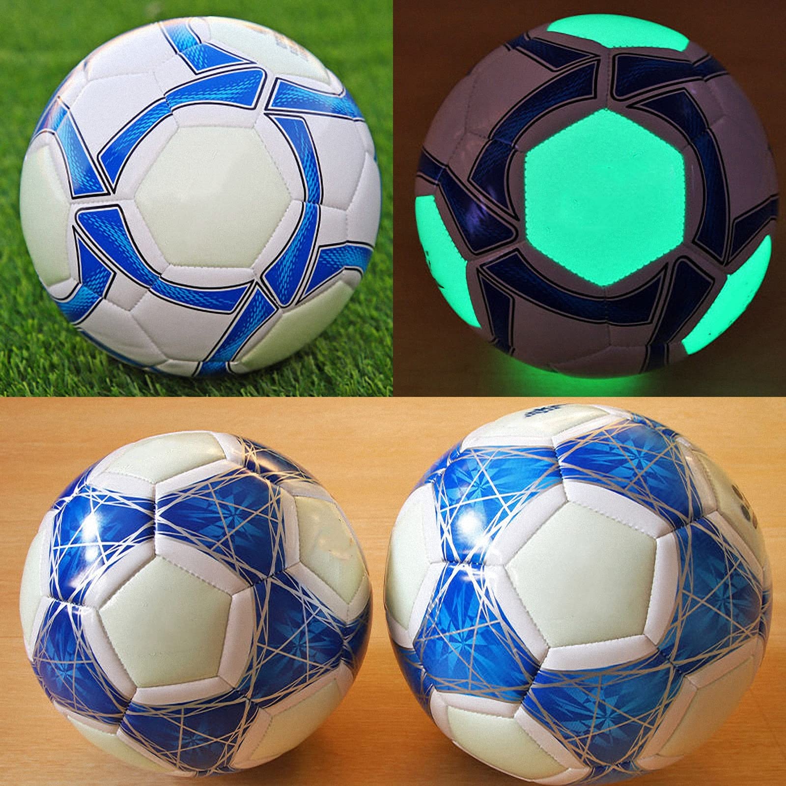 Calcio Fluorescente Giovanile, Allenamento per competizioni Indoor e Outdoor Calcio Luminoso, Calcio Luminoso Antiscivolo Resistente all'Usura, Regali per Amici e Bambini