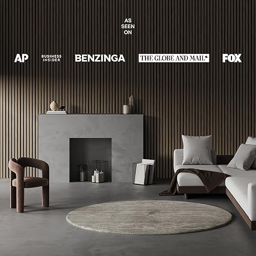 Miniatura 3 de Paquete de 2 paneles de madera para pared, paneles de pared de listones de madera acústicos, paneles de madera insonorizados para decoración de