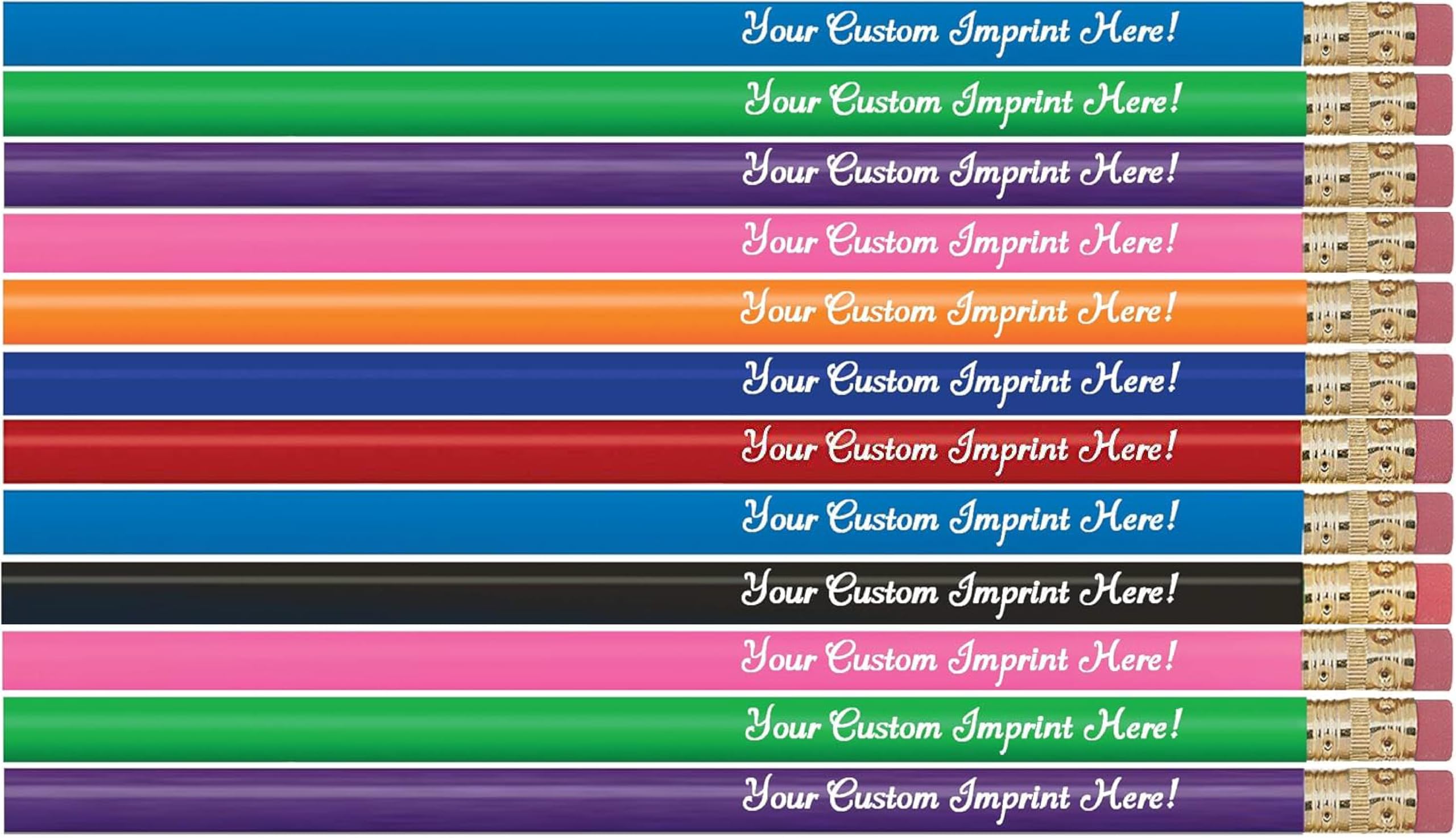 Express Pencils™ - Personalized Pencils Round Custom Imprinted with your Name - Text - Logo - Message- 12 pkg - Includes Personalization - Great Gift