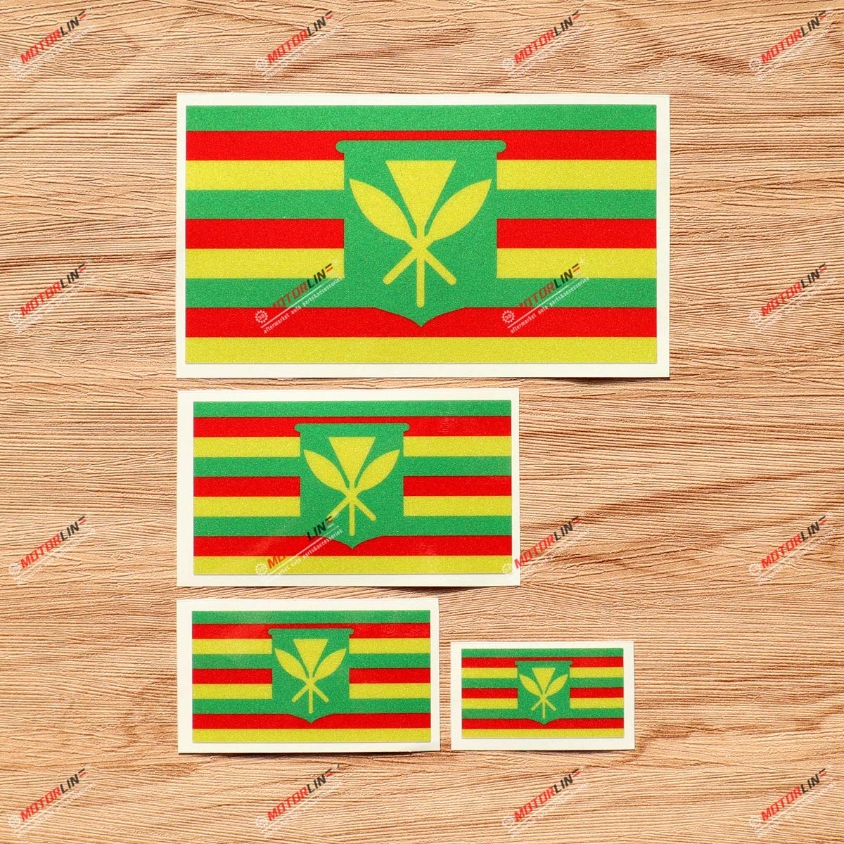 Hawaii Hi Kanaka Maoli Flag Decal Vinyl Sticker - 4 Pack Reflective, 2 Inches, 3 Inches, 4 Inches, 6 Inches - for Car Boat Laptop Cup Phone