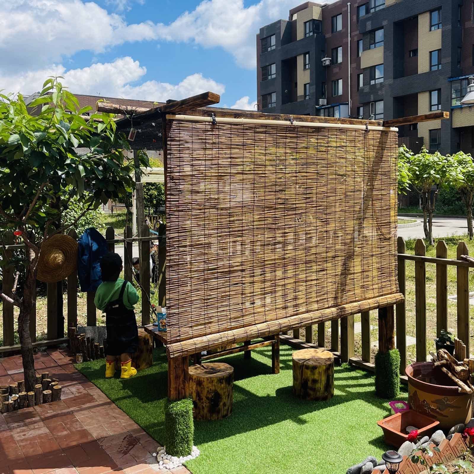 Rideau en Roseau,Store Enrouleur Bambou Naturel,Pare-soleil,Paille Rideau,Store À Rouleau largeur 60cm 70cm 90cm 110cm 120cm 140cm,Pour Portes Fenêtres Intérieur Extérieur,W×H-130x200cm/51x79in