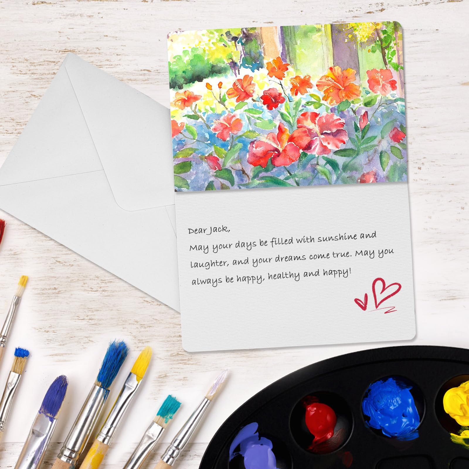 60 Sets Watercolor Cards With Envelopes, 140 Lb/300 GSM Watercolor Paper Cards, 5x7