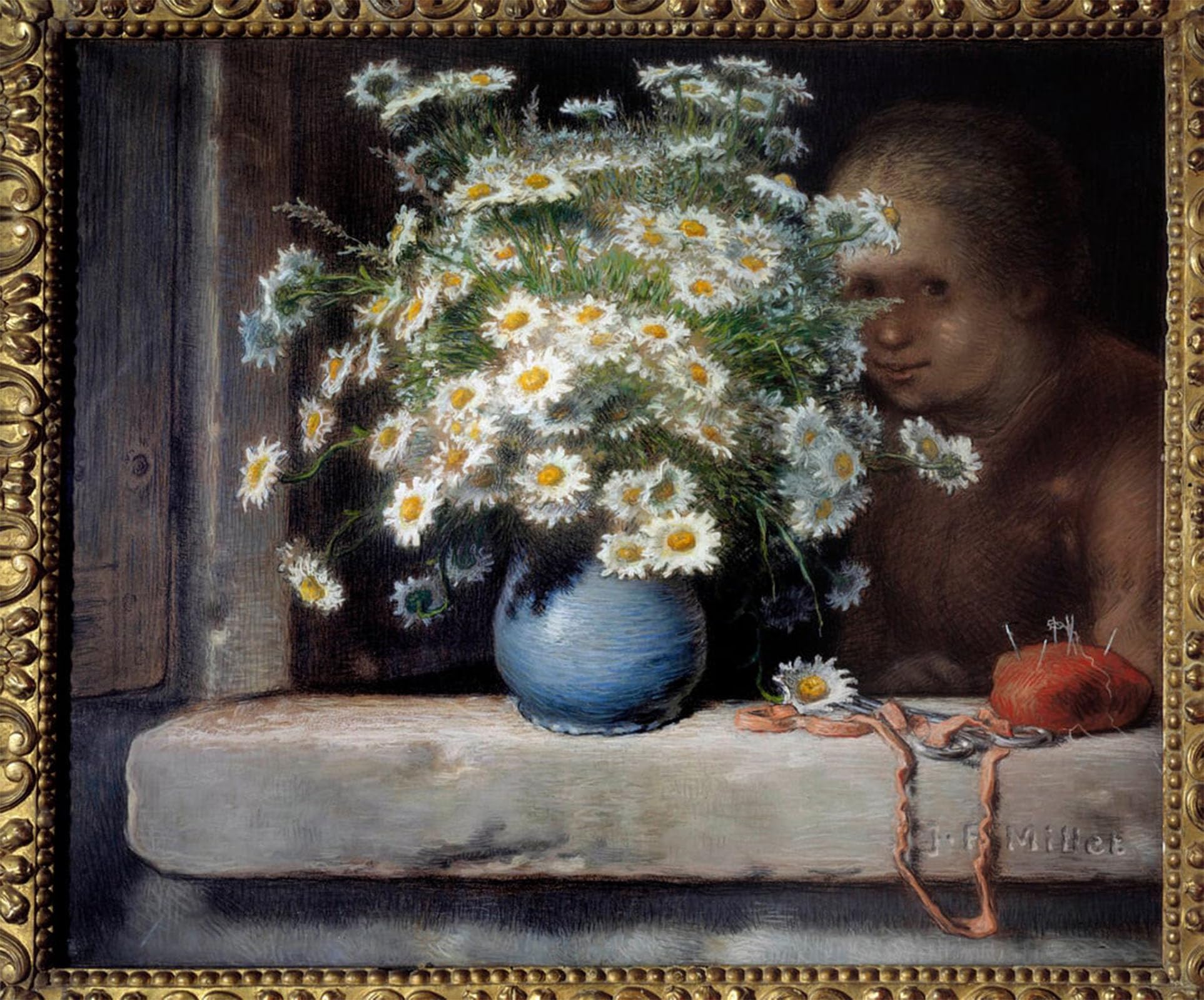 ARTXLXXBN Famous Prints Artwork Pictures Poster Painting Art the Bouquet of Pastel Daisies by Jean Francois Millets Artwork Landscape Pictures for Home Decor 60x90cm