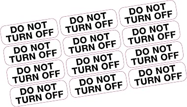 Ltd 12x Do Not Turn Off Switch Socket Plug Black on White Vinyl Sticker Label Home Shop Business