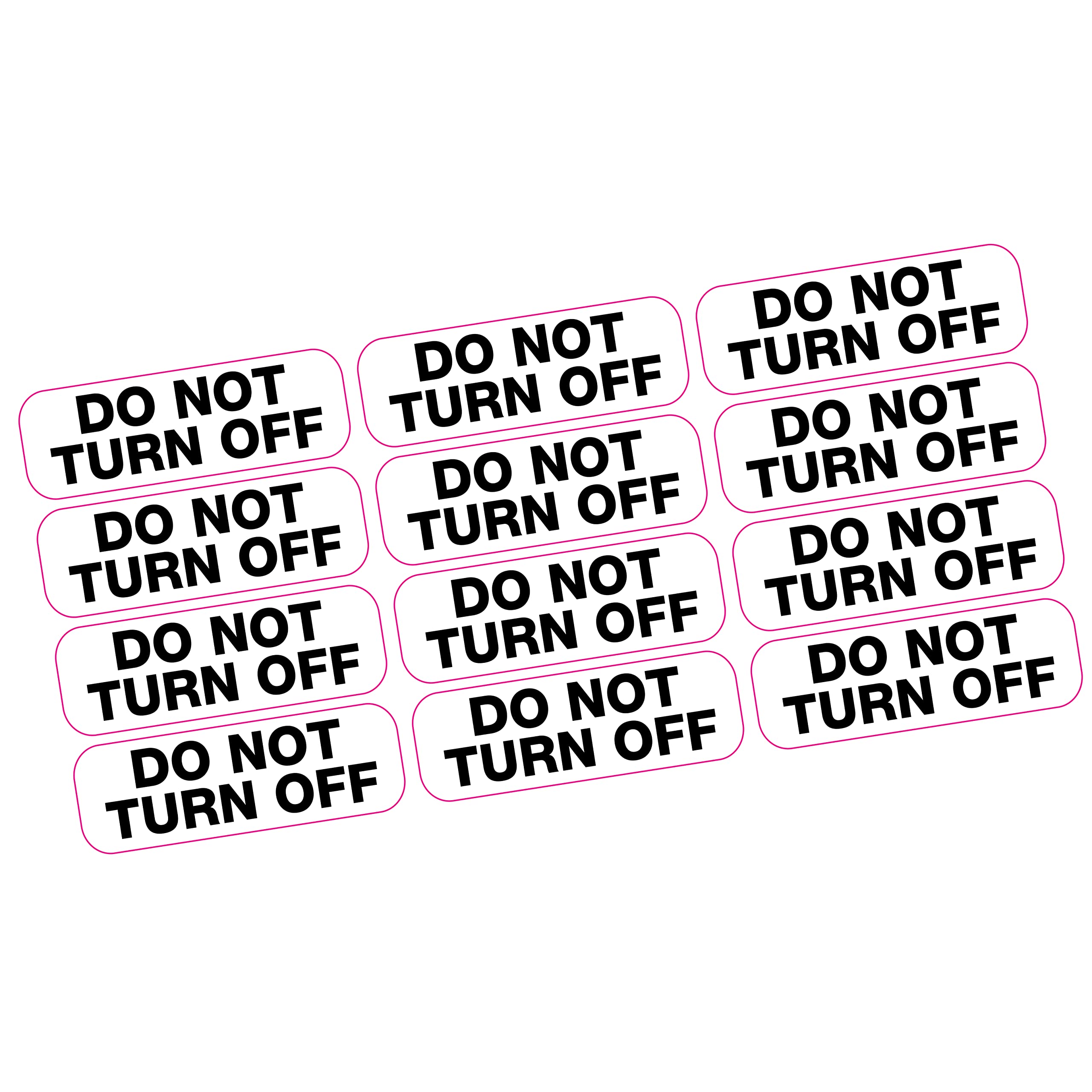 Printwhizz Full Colour Ltd 12X Do Not Turn Off Switch Socket Plug Black On White Vinyl Sticker Label Home Shop Business