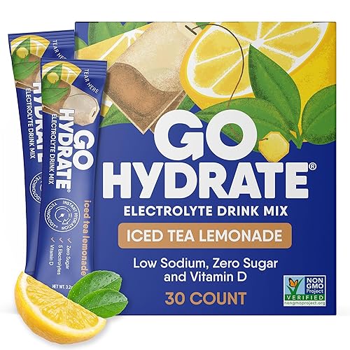 GoHydrate Low Sodium Electrolytes Powder Packets Sugar Free - Instant