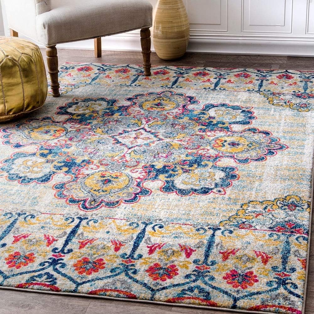 Status Contract 3 x 5 Feet Multi Printed Vintage Persian Carpet Rug Runner for Bedroom/Living Area/Home with Anti Slip Backing