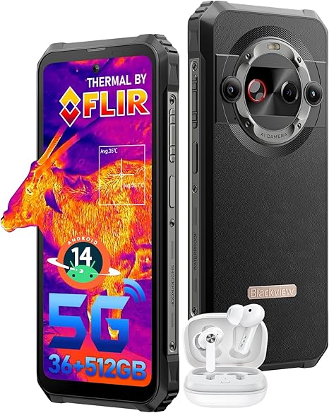 OSCAL Tank 1 5G Rugged Smartphone Android 15, 48GB+512GB/2TB Telefono Robusto 20000mAh Batteria, 64MP+50MP AI Camera, 6.78 FHD+ Doppio Display, 5G Cellulari Resistente IP68, 4G/NFC/OTG/GPS/FM, Nero