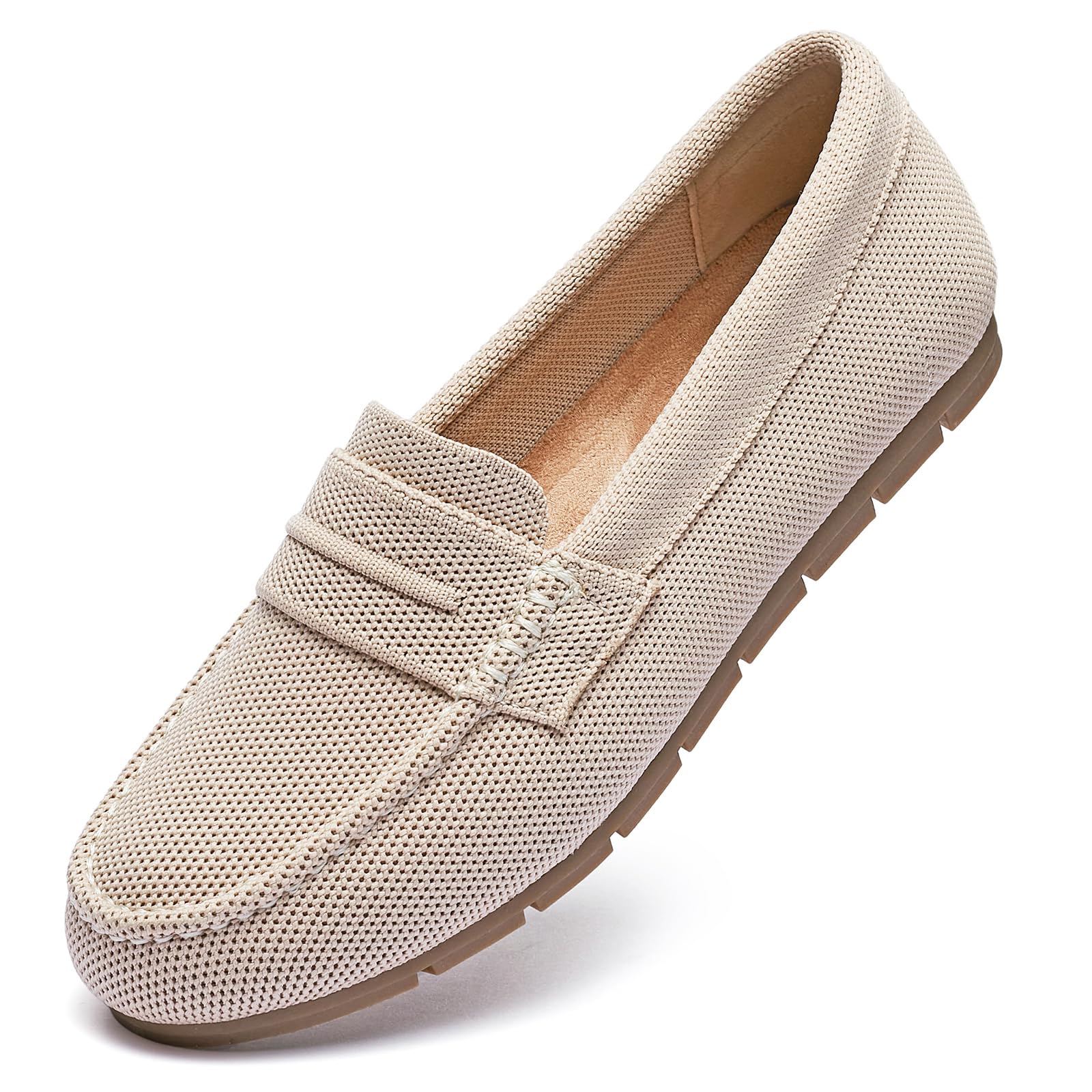 Loafers for Women Comfortable Dressy Casual Work Flats Lightweight & Breathable Slip On Walking Shoes Knit