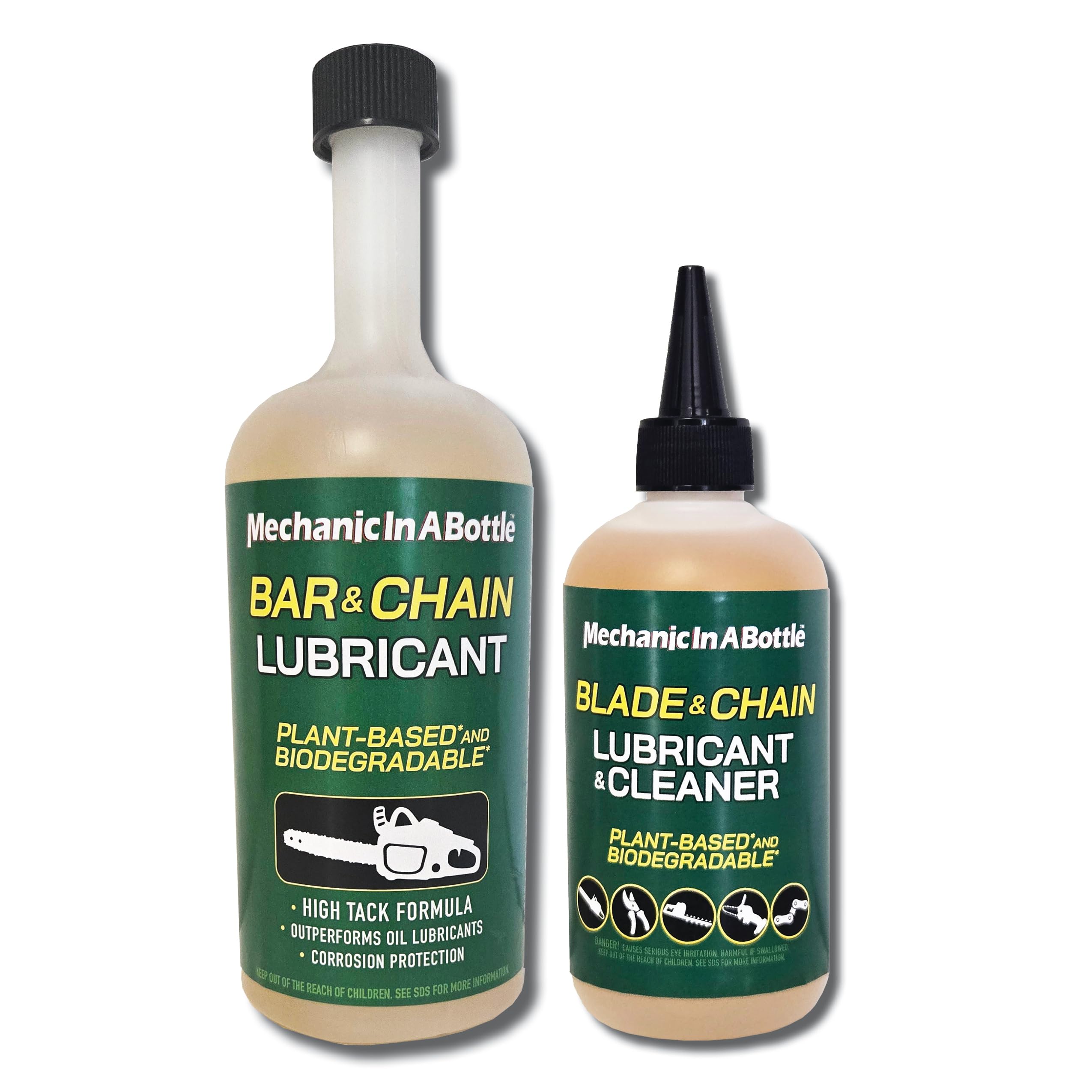 Mechanic In A Bottle Hedge Trimmer & Chainsaw Lubricant Kit - Premium Bar & Chain, Blade Cleaner and Lubricant - Made in The USA!