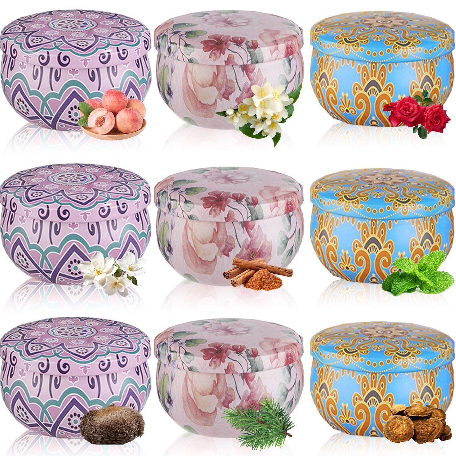 Velas Aromaticas,9 Piezas Velas perfumadas Juego de Regalo,Cera de Soja Natural,Velas Decorativas,para Boda Cumpleaños Día de San Valentín,Regalos para Madre,Aromaterapia para Yoga Baño Dormitorio