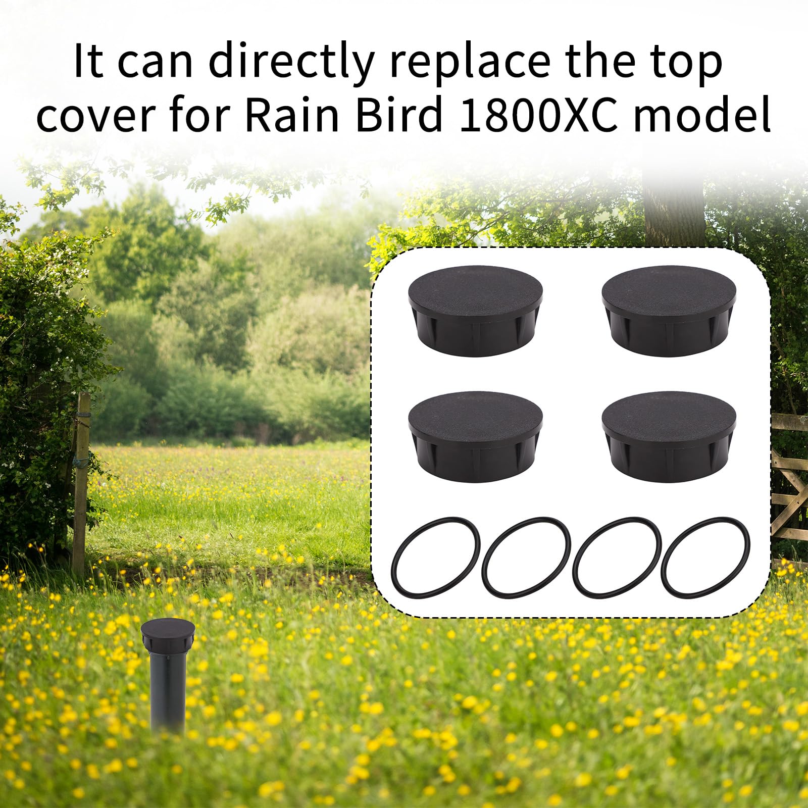 4szt Nasadek Głowic Zraszaczy Rain Bird Serii 1800 z Uszczelkami Typu O-Ring, do Modelu 1800XC Trwałe Plastikowe Osłony do Systemów Nawadniających