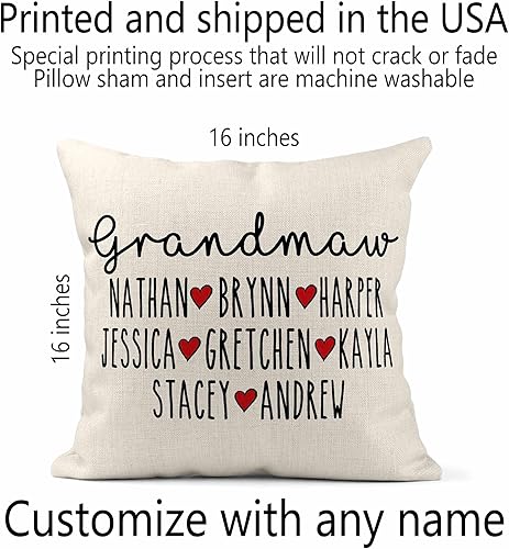 Miniatura 4 de Girls Love A Monogram Almohada para abuela Regalos para abuela Regalos para mamá de hija Regalos para mamá Almohada personalizada Regalos