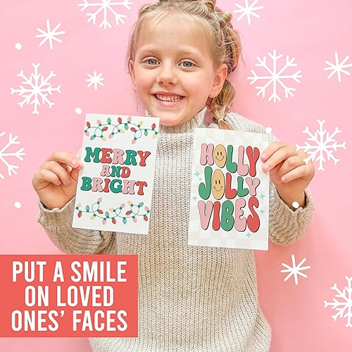 Miniatura 4 de 24 tarjetas navideñas retro a granel con sobres, tarjetas navideñas en caja con sobres, paquete de tarjetas de Navidad con sobres, tarjetas de