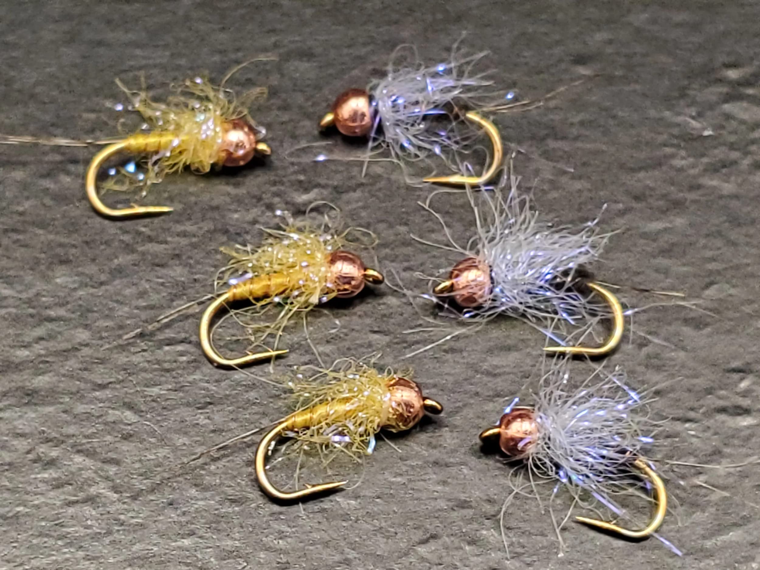 Tungsten Bead Flash Nymph, Tungsten Bead Head Nymph #16 Half Dozen #18 Dark