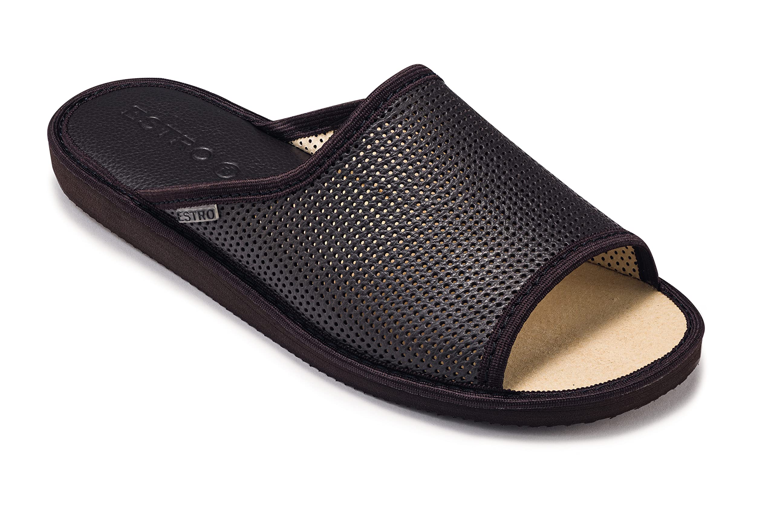 ESTRO Zapatillas Casa Hombre Verano - Zapatillas Casa Cuero Pantuflas Hombre Verano con Suela de Memoria F20
