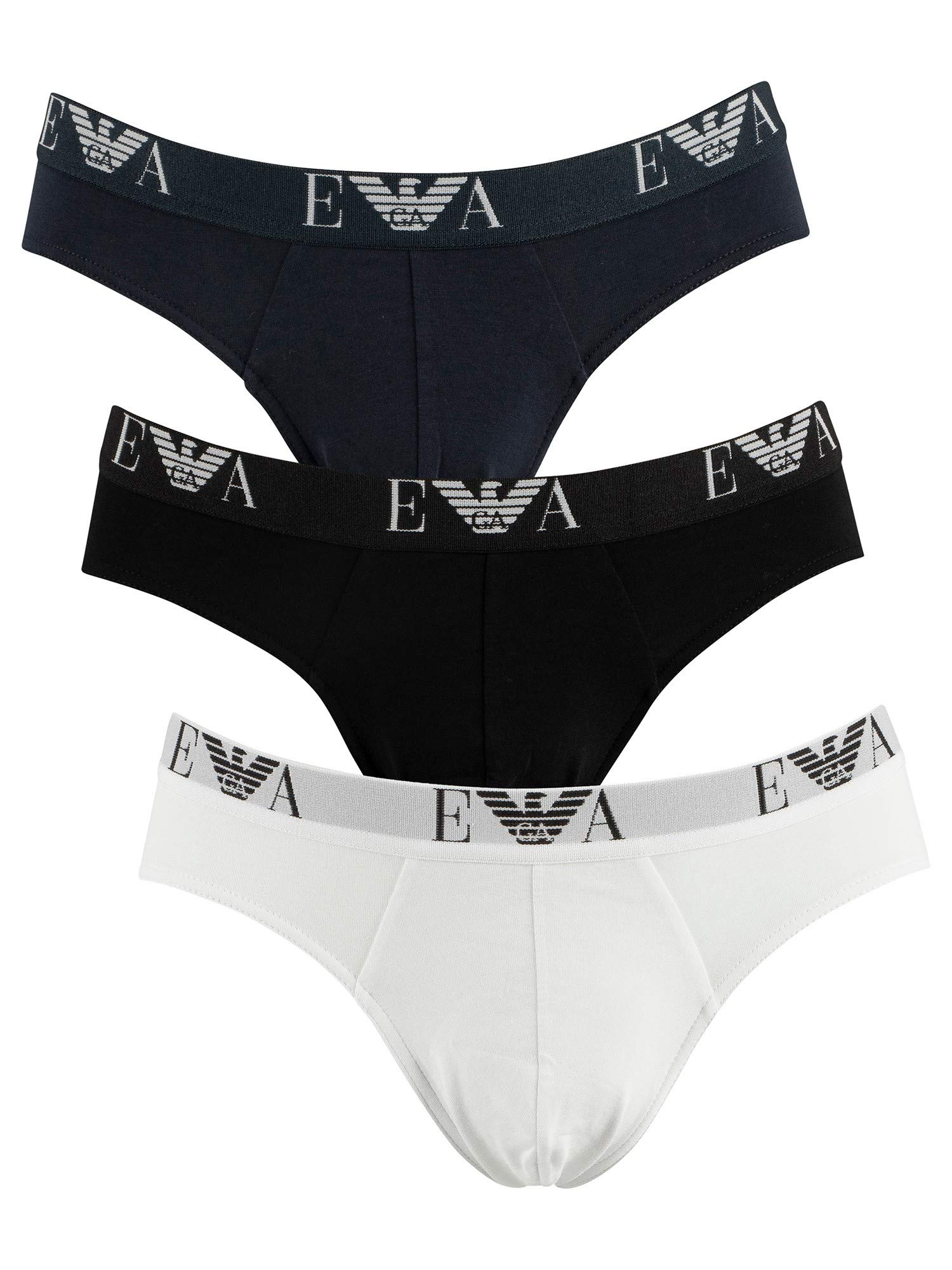 Emporio Armani Men's 3 Pack Briefs - Blk/Nvy/Wh56110 - Small