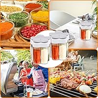 Vista 6 de 2 contenedores de especias de viaje, 5 en 1 frascos de condimentos para campamento, botella de condimentos de plástico transparente para cámper