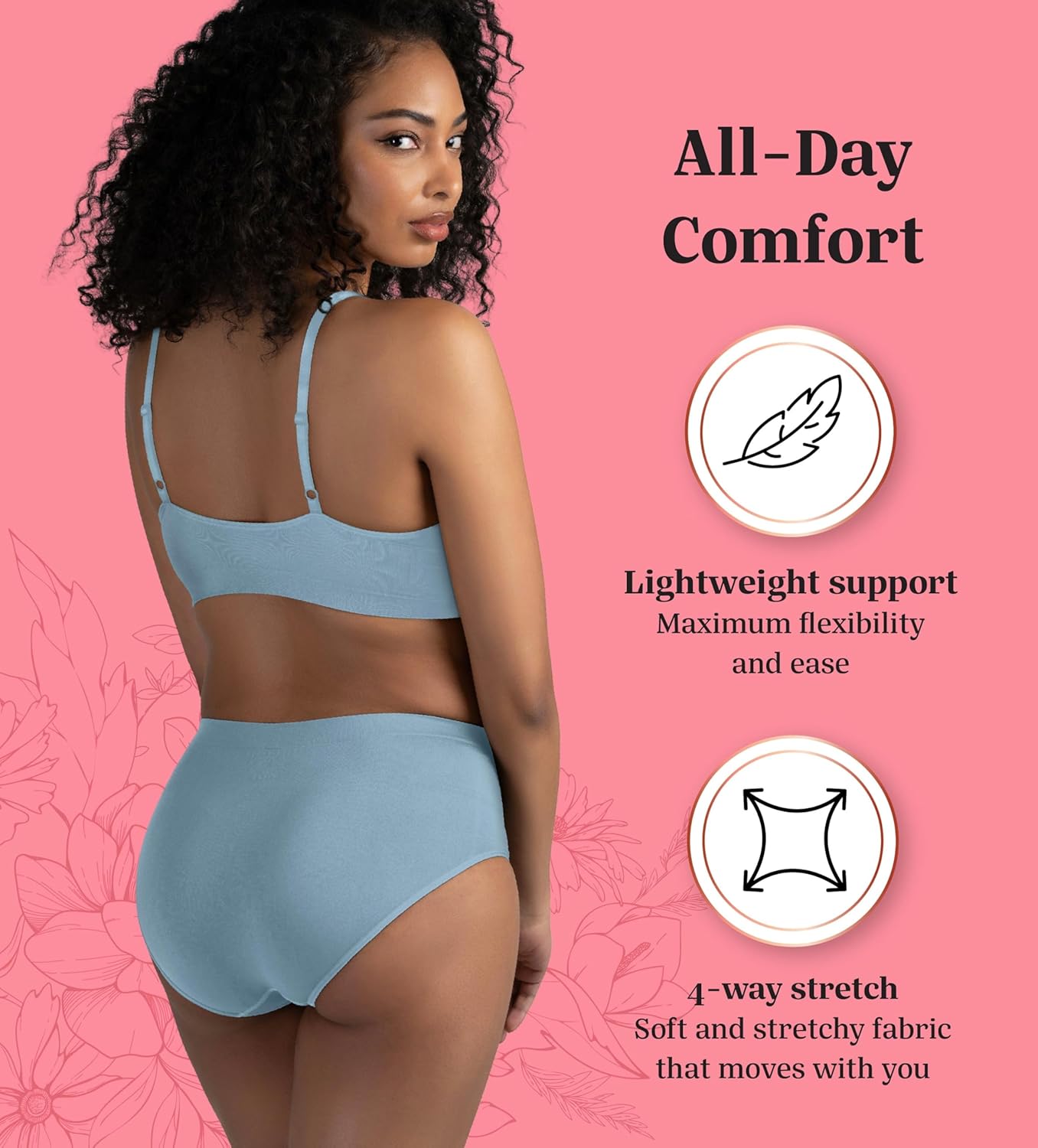 Attributes Womens Seamless Briefs, Ropa Sin Costuras Para Mujeres, 7 Pack, Breathable Panties, Moisture Wicking Underwear - Image 4