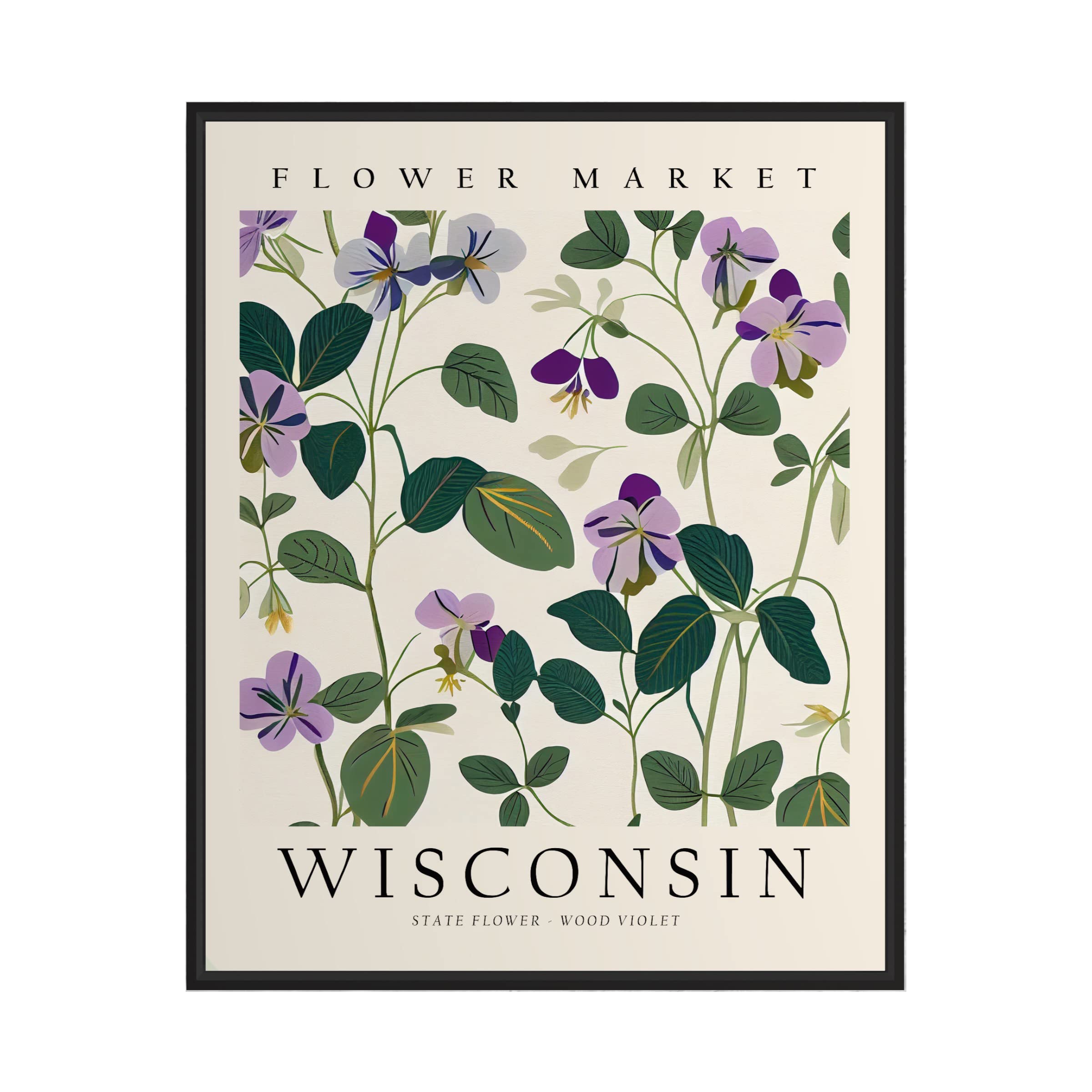 HomeArtPrint Wisconsin Art Print, Wisconsin Poster Wall art Decor, Wisconsin State Map Travel Poster, Home Office Wall Decoration, Bedroom, Living