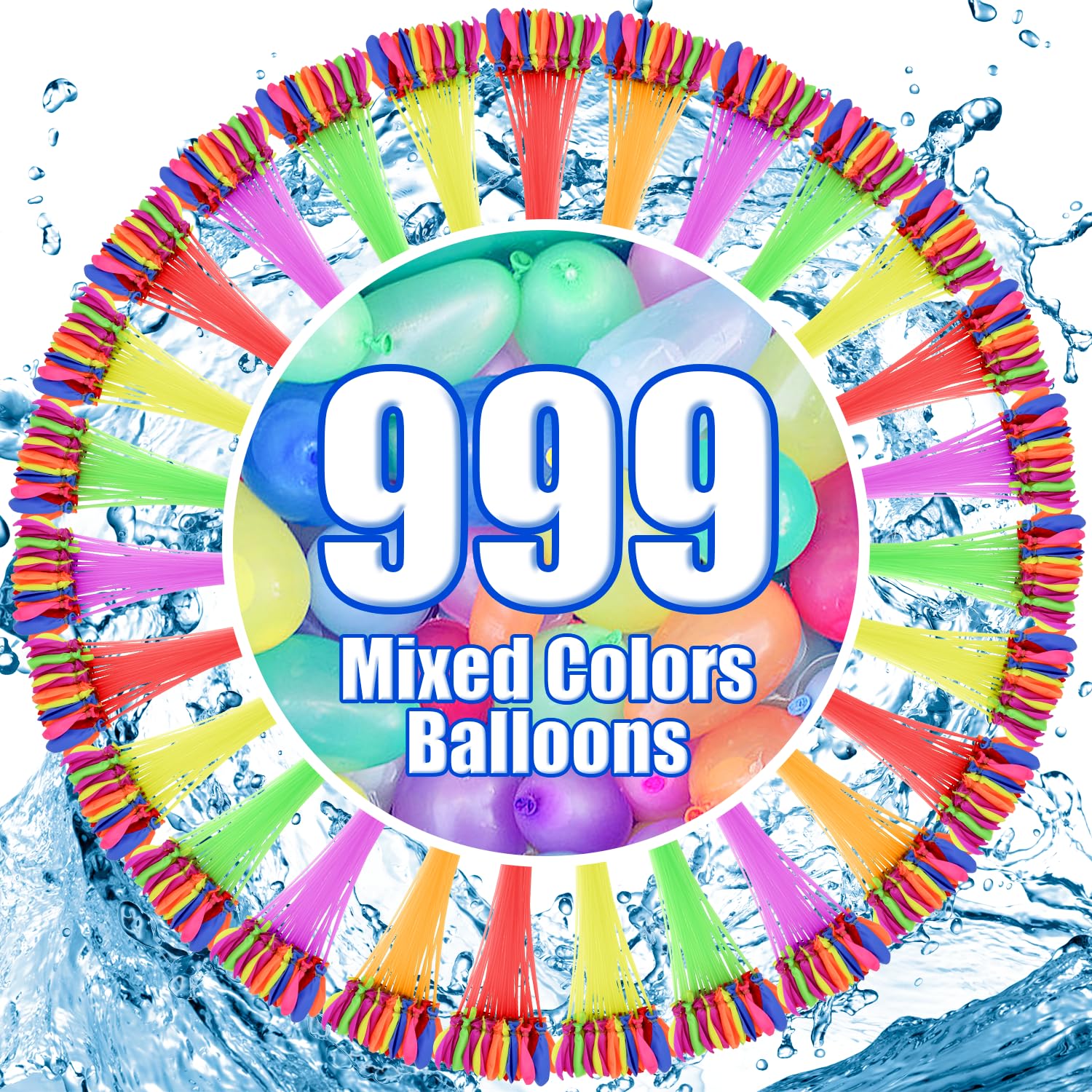 999 Pcs Tropical Summer Multicolored Water Balloons Outdoor Play Fun Water Ball Toys for Adults,Boys and Girls