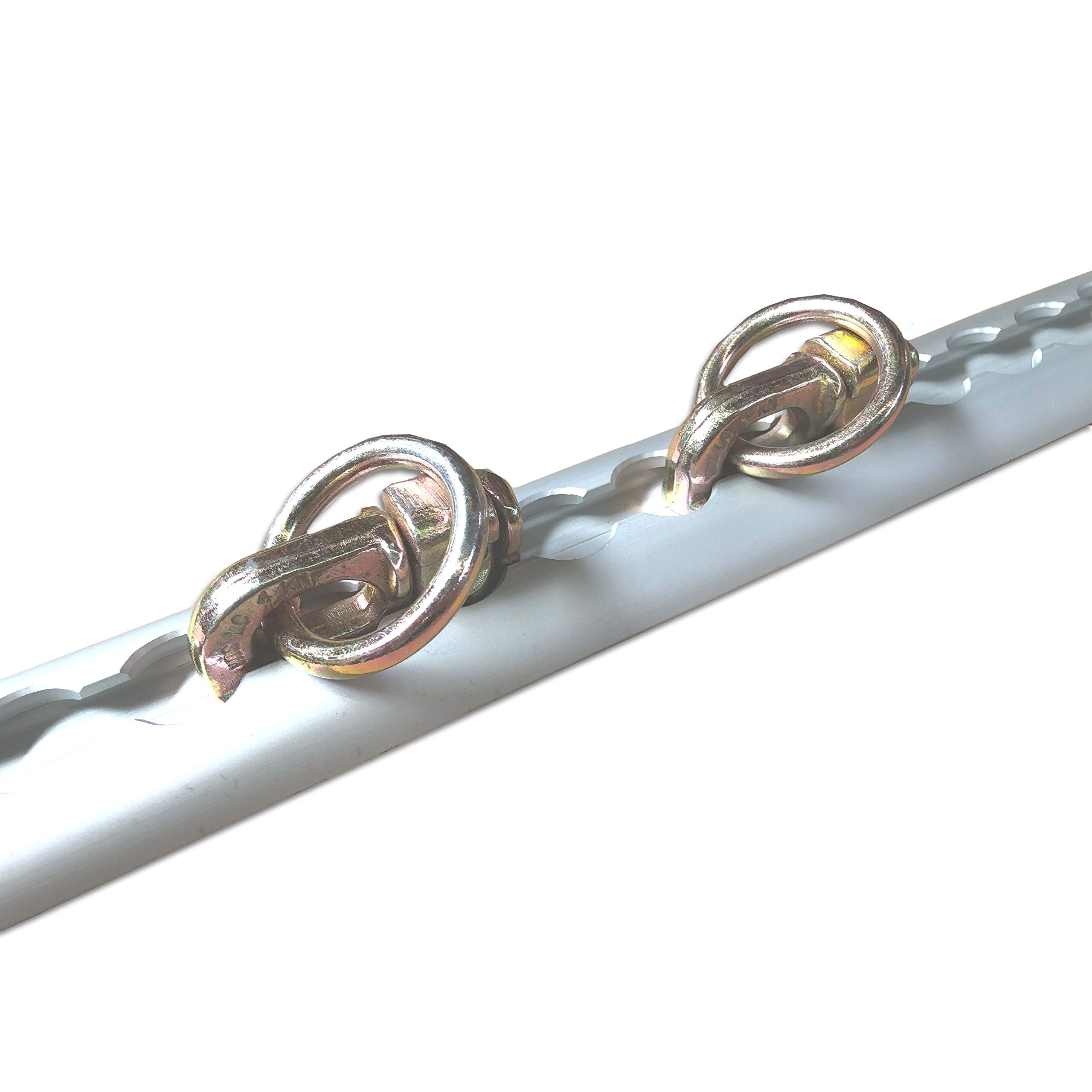 Trupa 3 m Alu Airlineschiene Premium Zurrschiene halbrund 3000mm + 2 x Doppelfitting mit Ring