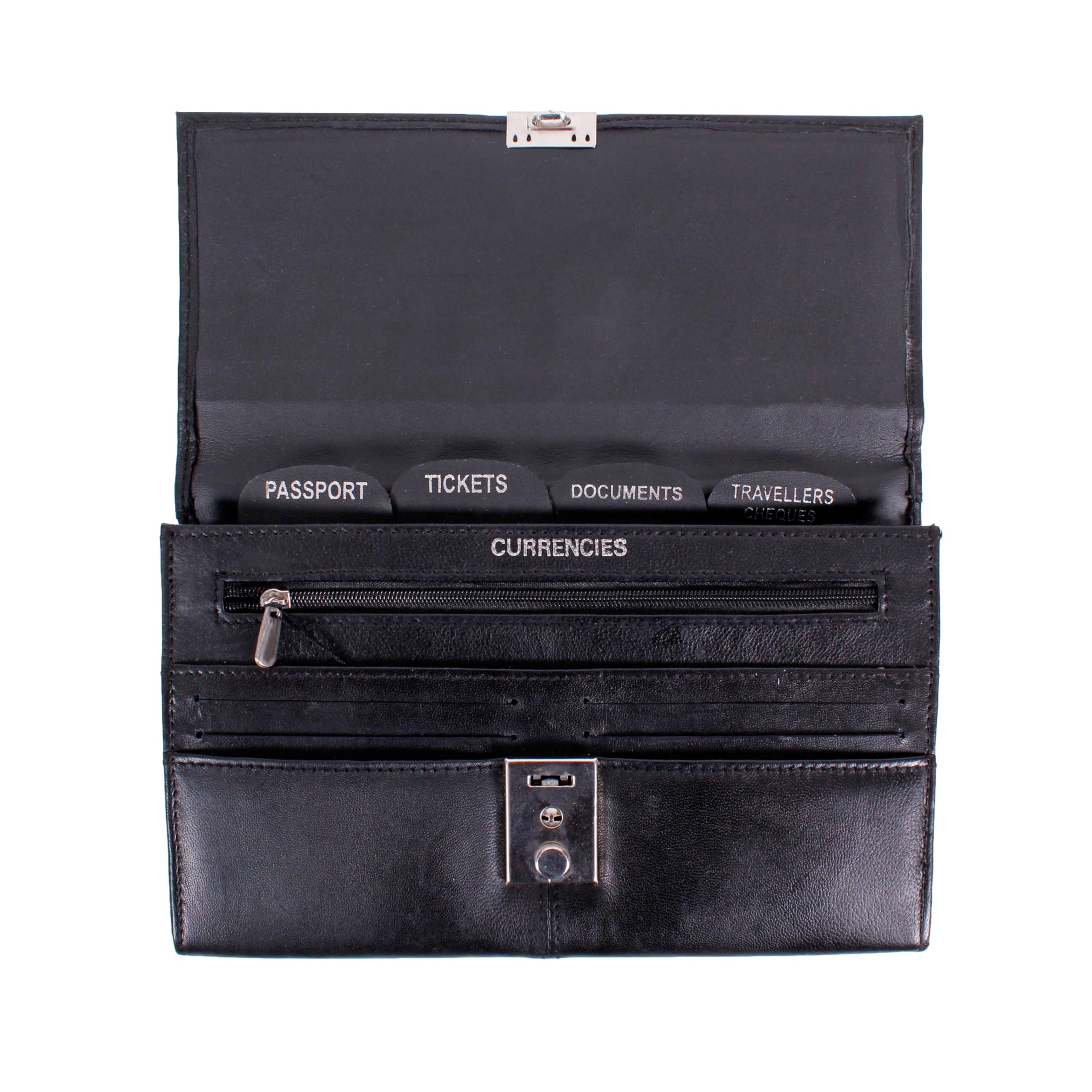 AR BRAND EST. 2021 Leather TRAVEL Document WALLET ORGANISER with lock for Passport