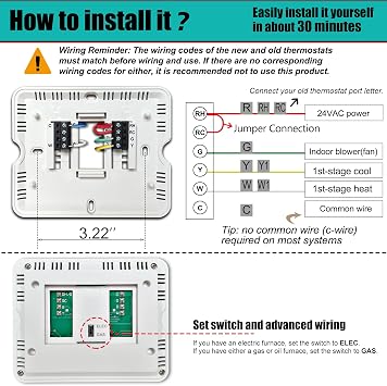 Suuwer Non-Programmable Thermostats for Home 1 Heat/1 Cool Conventional Single-Stage Systems (Blue Backlight)