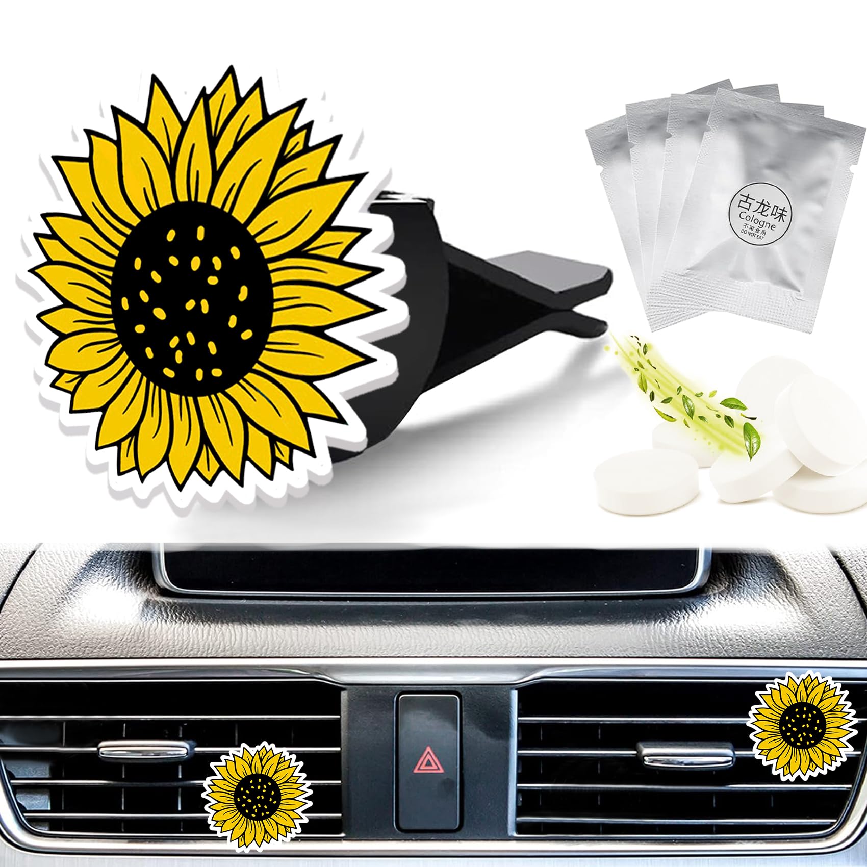 Sunflower Car Vent Air Freshener Clips Scented Air Conditioner Clip