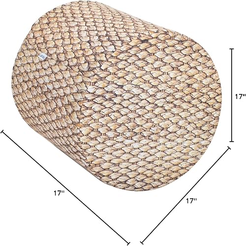 Miniatura 3 de Delsit Puf otomano para exteriores, taburete impermeable para uso en interiores y exteriores, reposapiés redondo con funda extraíble, decoración de