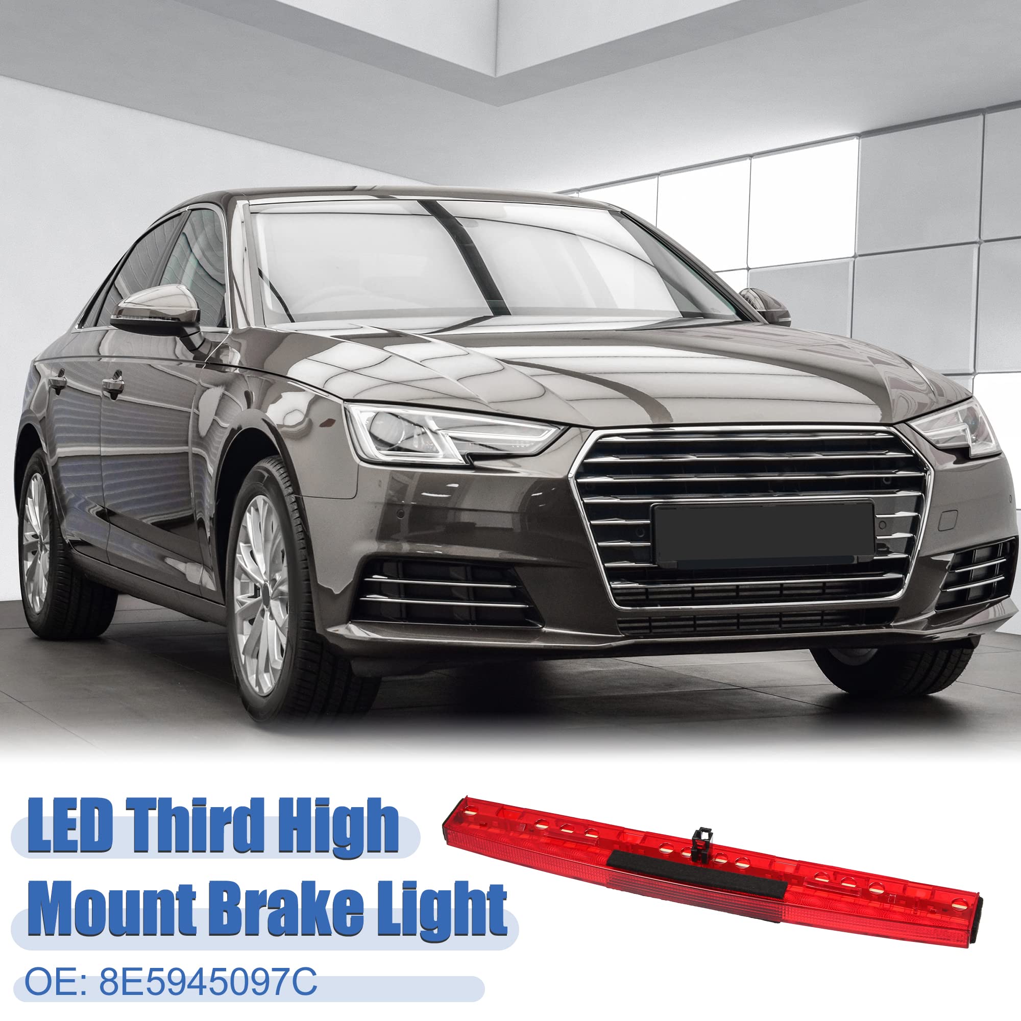 X AUTOHAUX Alto Nivel Tercero Trasero Freno Detener Luz 8E5945097C para Audi A4 Rojo