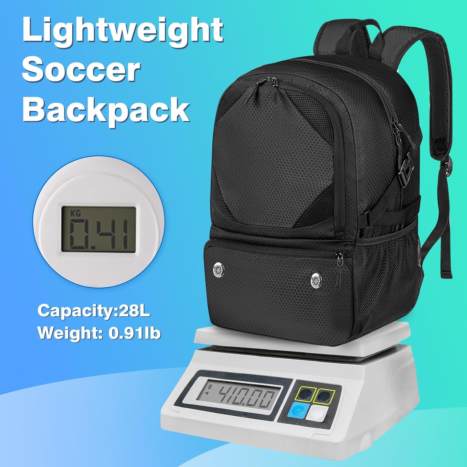 Soccer Backpack with Seperate Compartment, Water Resistant Sport Bags fit for Basketball, Volleyball, Football