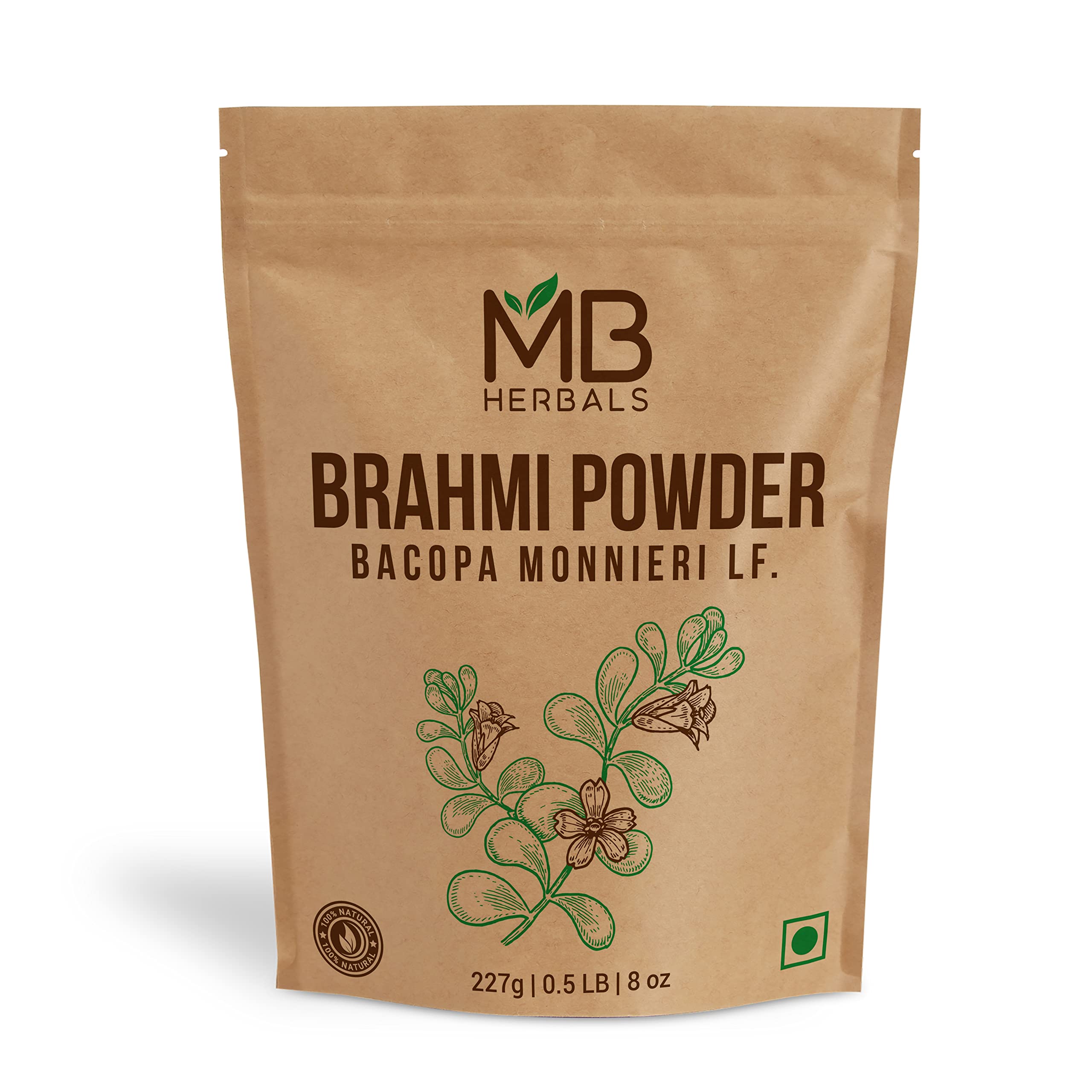 MB Herbals Pure Brahmi Bacopa Monnieri Leaf Powder 227 gram Hair Care
