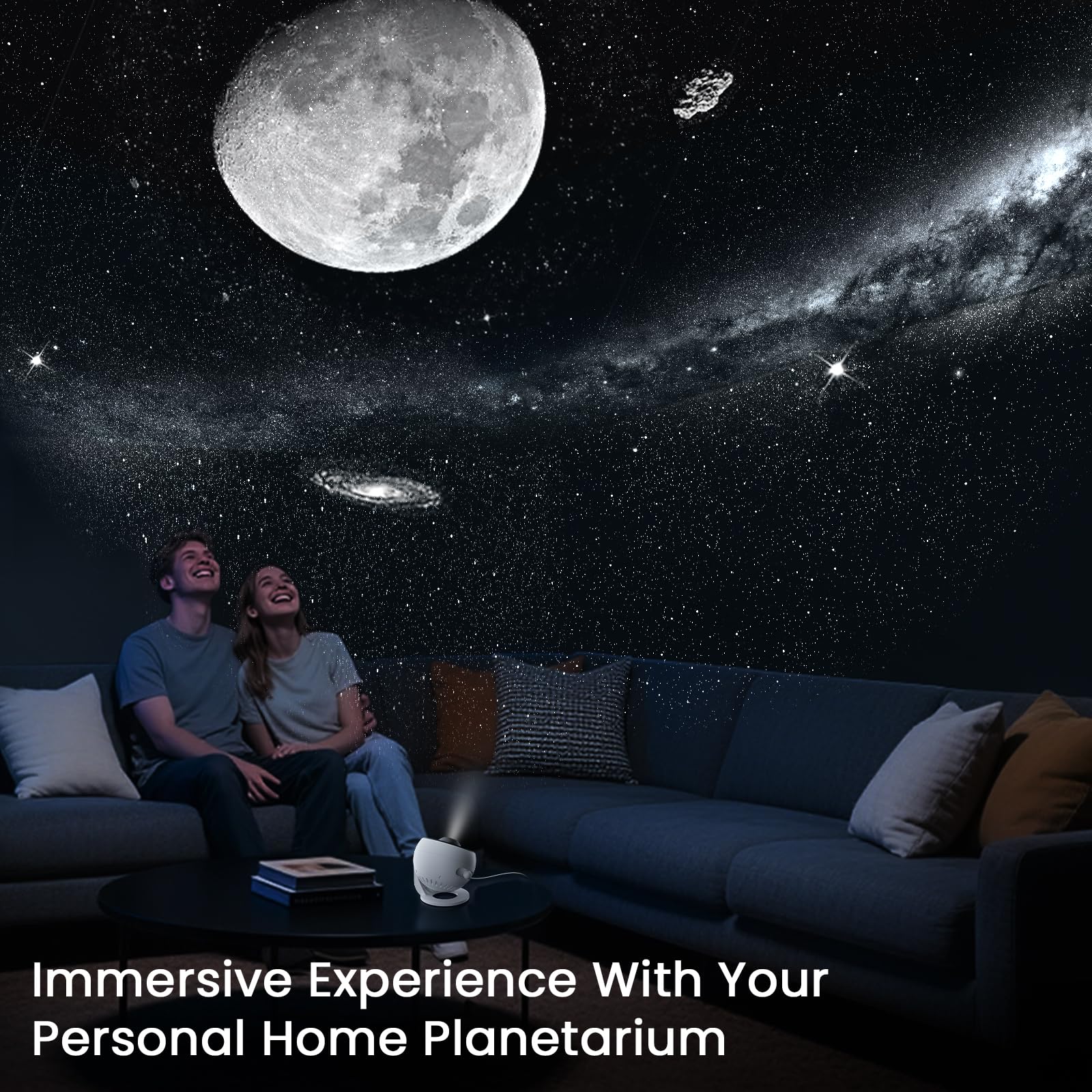 YUNRAY Sternenhimmel Projektor, Galaxy Projektor Planetarium Kinder Erwachsene Nachtlicht Projektor mit 1 HD Disc, Timer & Rotation, Creative Lighting Sternenprojektor für Weihnacht Geschenk