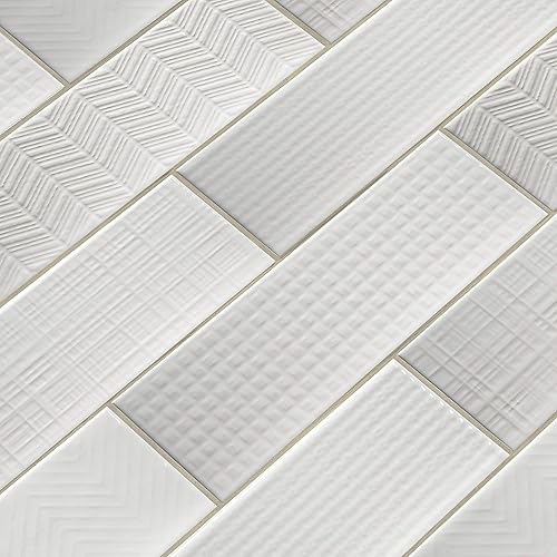 Vista 79 de MSI Urbano Ink - Azulejo de pared de metro de cerámica brillante de 4 x 12 pulgadas para baño, cocina, pared decorativa y ducha Tinta