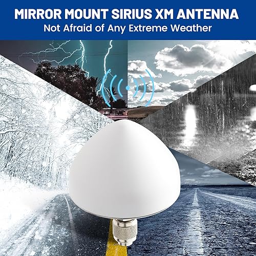 Miniatura 5 de Annia SiriusXM Antena de montaje tubular de espejo para semirremolque, RV, remolque de alta ganancia Sirius XM, receptor sintonizador de antena con