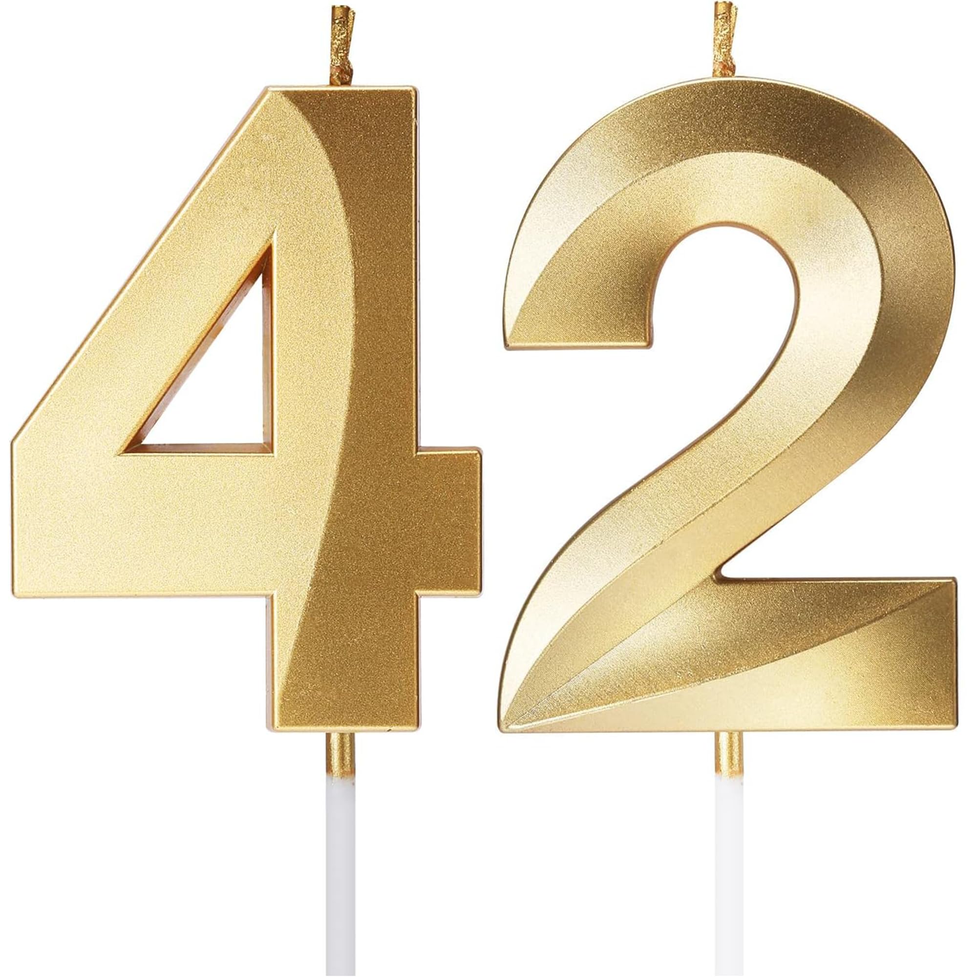 Toyventures Gold Birthday Candles Number Candles Age Year For Cakes Happy Birthday 3D Designed Wedding Anniversary Party Cake Topper Decorations