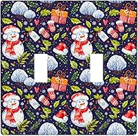 Vista 72 de Cubierta de interruptor de luz dúplex de 1 banda, cubierta decorativa de Navidad con copos de nieve rojos, placa frontal decorativa para cocina