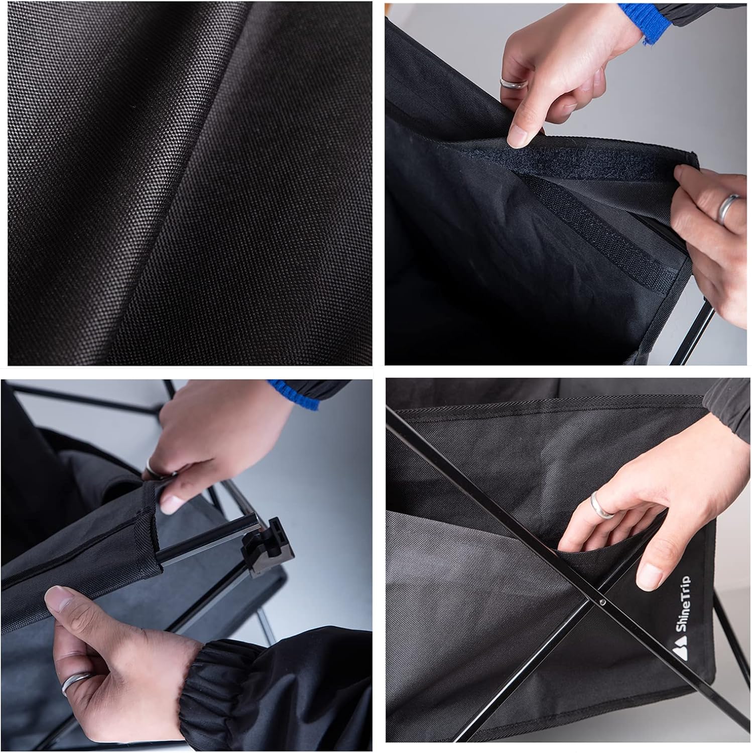 UNISTRENGH Portable Camping Table with Carrying Bag Lightweight Aluminum Alloy Foldable Tabletop for Outdoor Hunting Cooking Picnic BBQ (Medium-22.05''L x15.94''W x18.31''H, Black with Storage Bag)