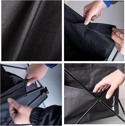 Vista 7 de UNISTRENGH Mesa de camping portátil con bolsa de transporte, mesa plegable de aleación de aluminio ligera para caza al aire libre, cocina, picnic