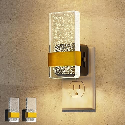 L LOHAS LED Luces nocturnas enchufables a la pared, paquete de 2 luces LED de noche enchufables con sensor de atardecer a amanecer, luz nocturna