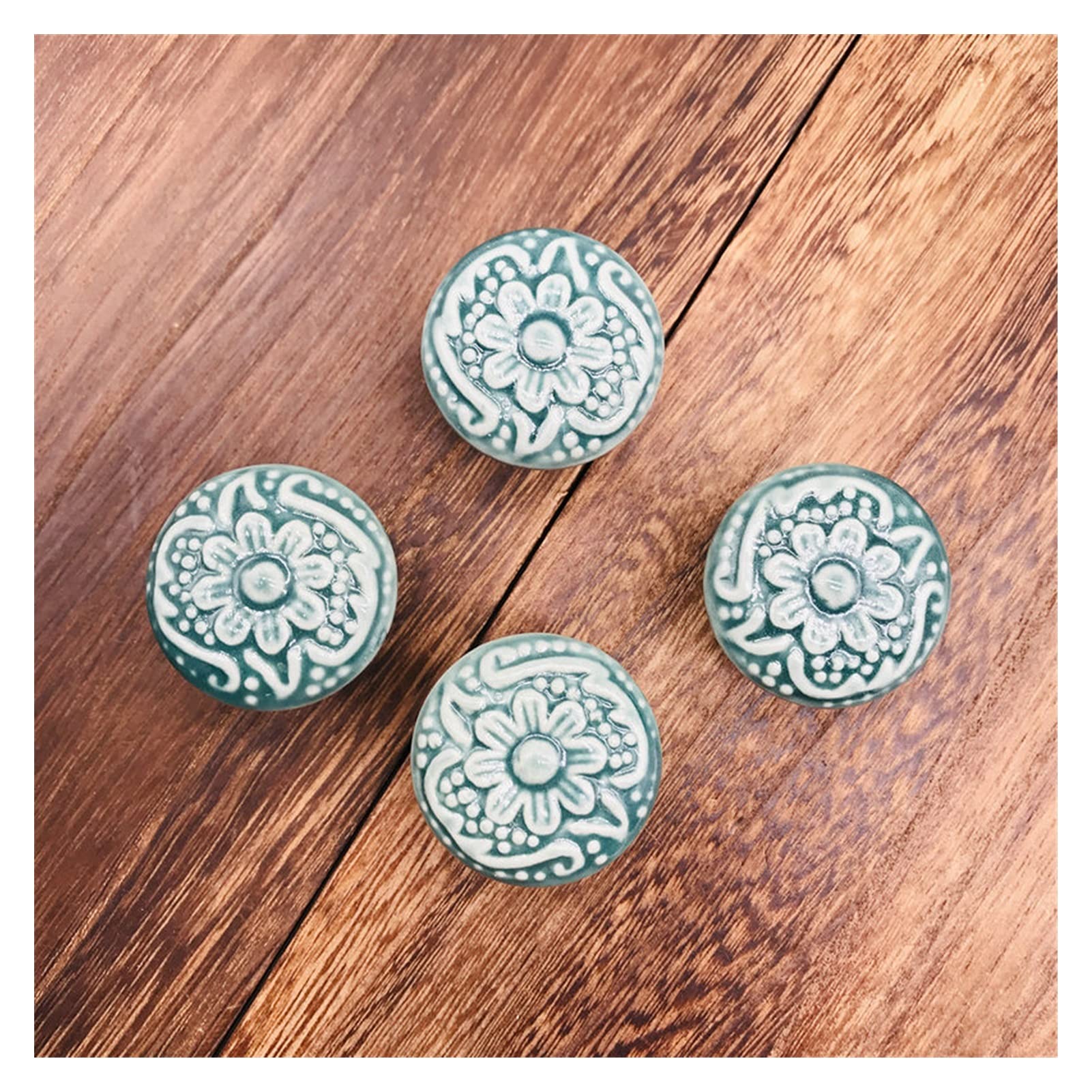 Meubles de cuisine boutons en céramique green : lot de poignée de quincaillerie pour tiroir moderne