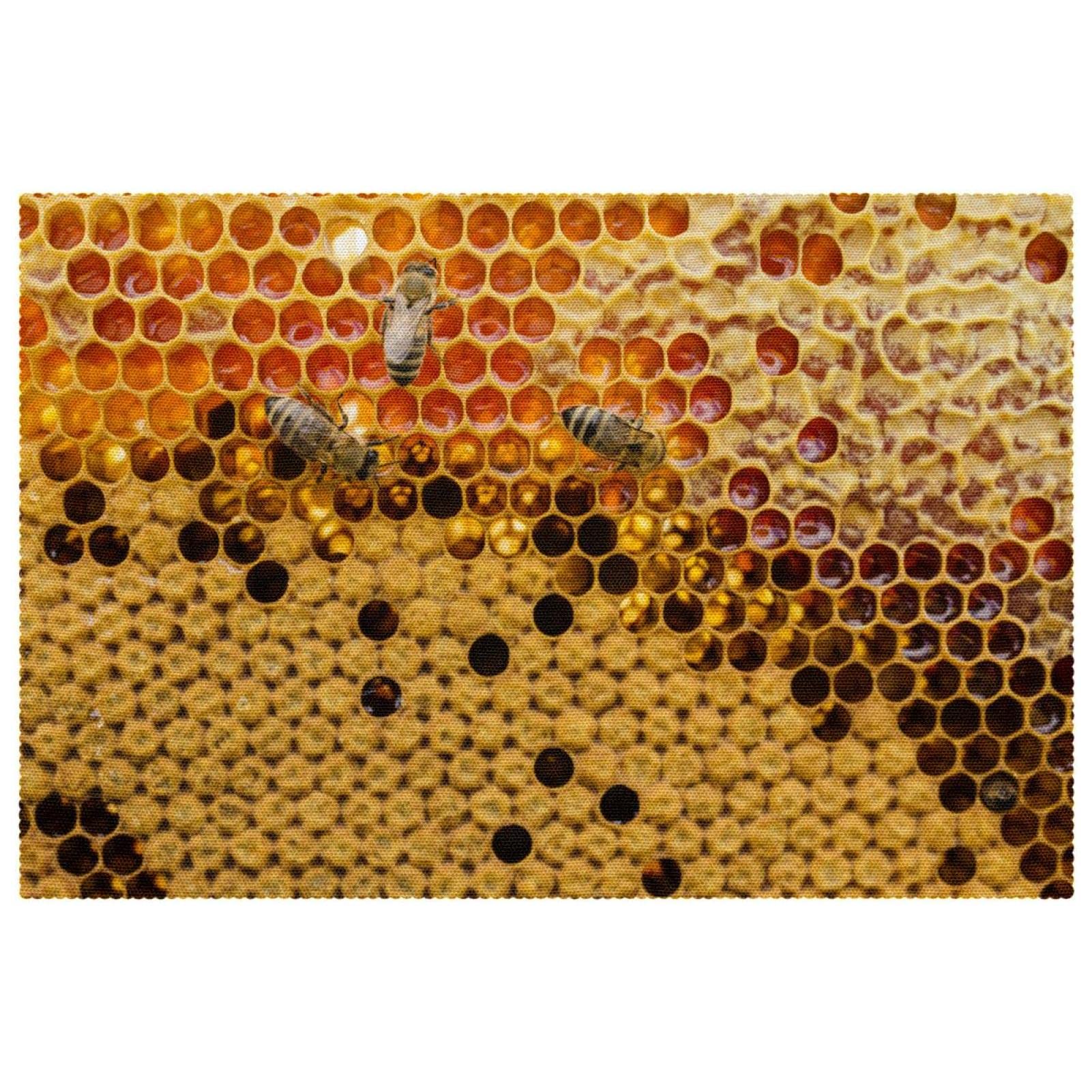 Sets de table nid d'abeille avec abeilles décoration pour repas en terrasse et jardin