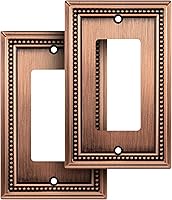 Vista 96 de Henne Bery Sunken Pearls - Placa de pared decorativa resistente para interruptor, cubierta para tomacorrientes (doble dúplex, níquel satinado)