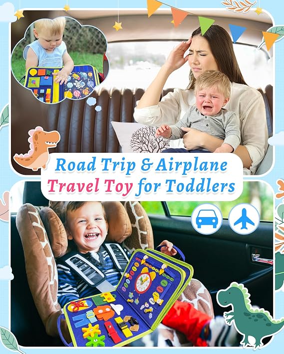 Exorany Busy Board Montessori Toys for Toddler Boy Birthday Gift Busy Book