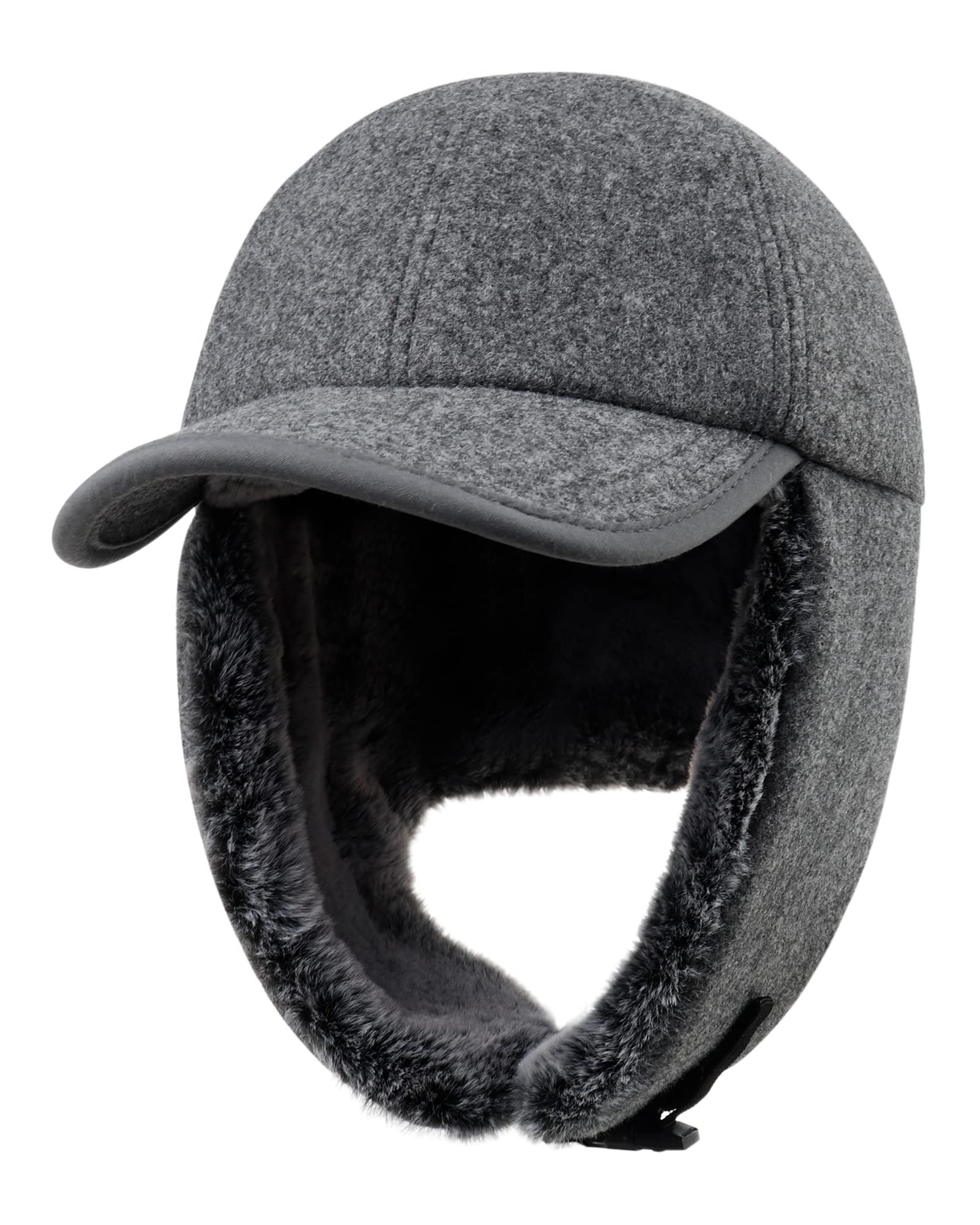 Gisdanchz Gorro Invierno con Orejeras Largas - Exterior de Mezcla de Lana, Piel Sintética Totalmente Forrada
