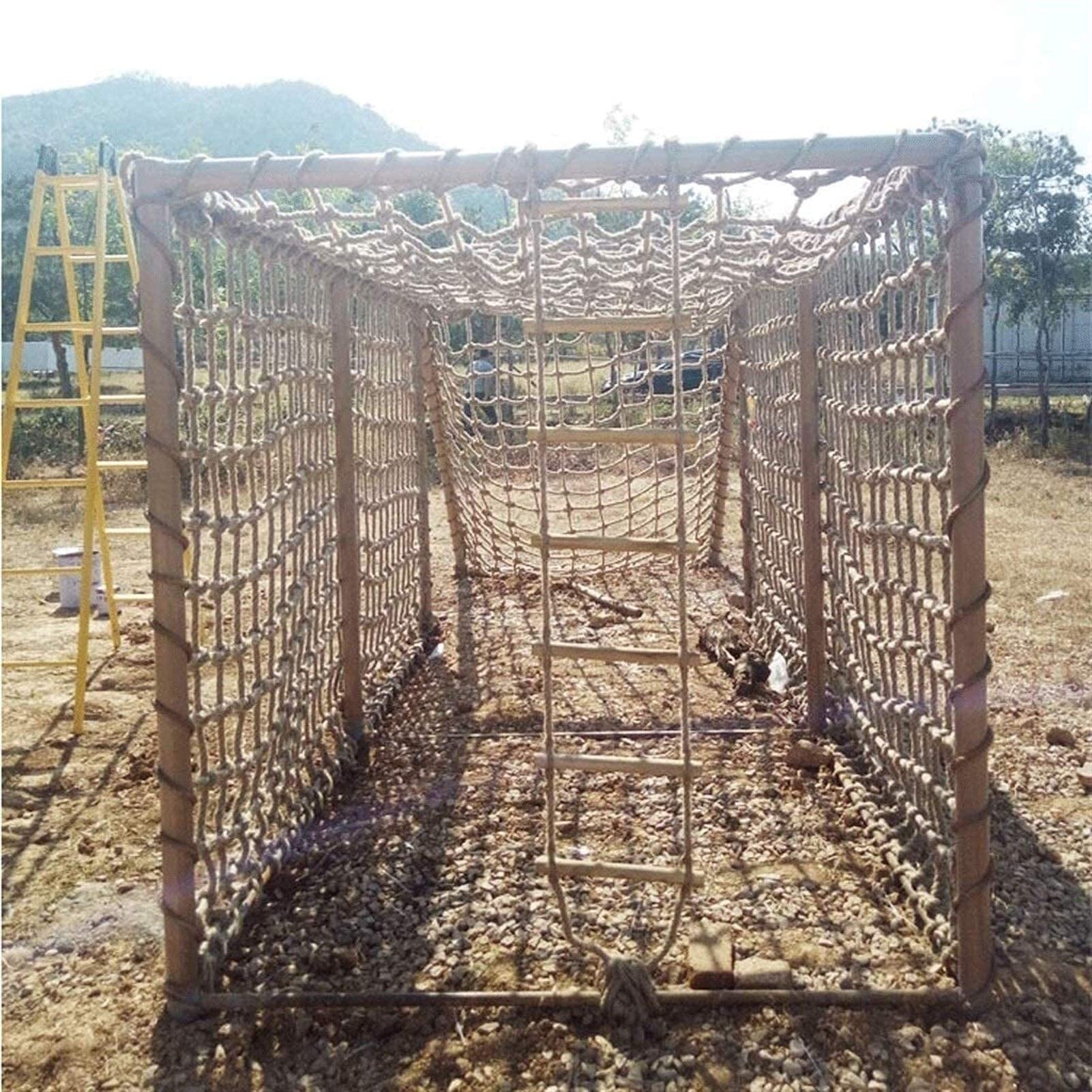 Seilnetz, strapazierfähiges Outdoor-Geländer, Hanfseil, Frachtnetz, Kinderspielplatz, Kletternetz, Treppenzaun, Kinderschaukel, Hängematte, Sicherheitsnetz, Kletternetz für Kinder im Freien