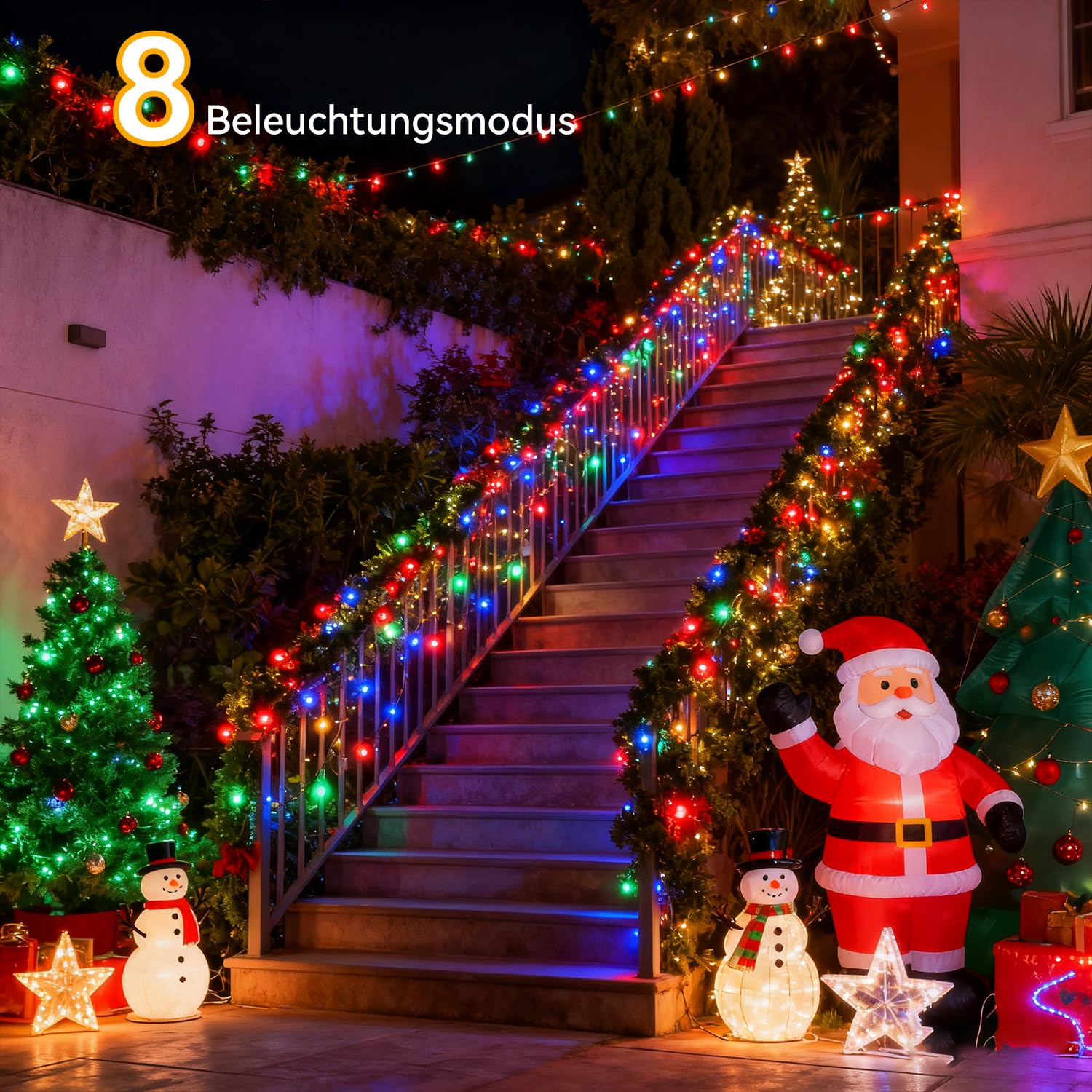 Lichterkette Weihnachtsbaum Innen Außen - 30M 300Leds Warmweiß Outdoor Lichterkette Weihnachten,8 Modi Mit Fernbedienung Timer,Ip65 Wasserdichte Weihnachtsbeleuchtung Für Garten