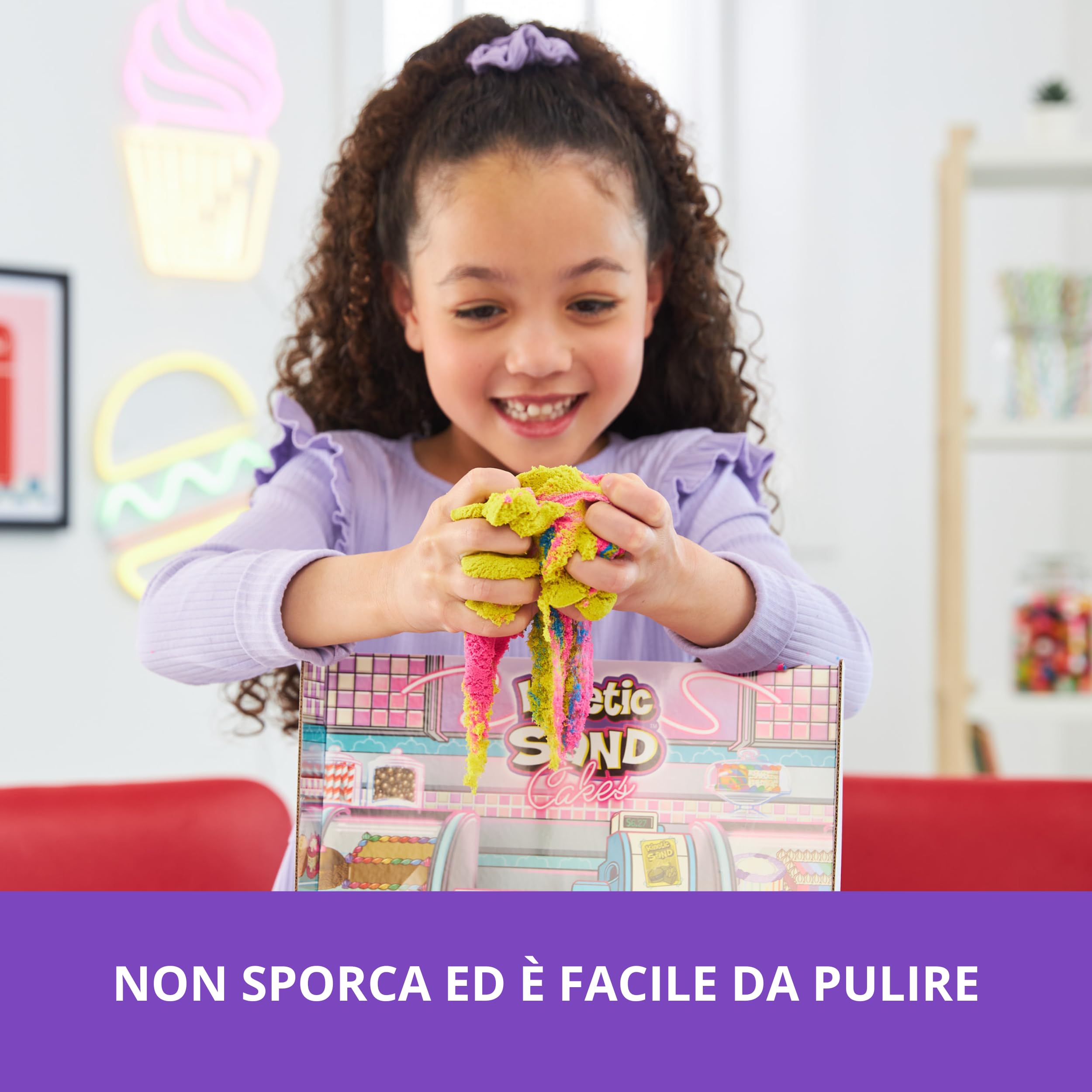 Kinetic Sand Sabbia magica - Rainbow Cake SHOPPE - 680 g di sabbia gialla, rosa, blu e bianca aroma di vaniglia - Kit fai da te per bambini giocattoli sensoriali - 6068029 - Giocattoli per bambini 5